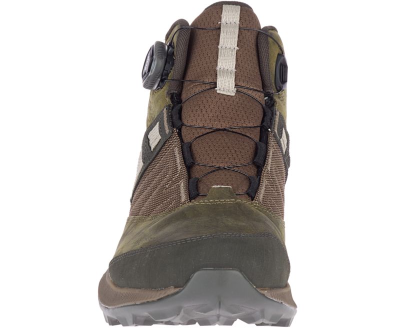 Dark Olive Merrell Zion Boa Mid GORE -TEX® Men's Hiking Shoes Canada | 41232M-2HD