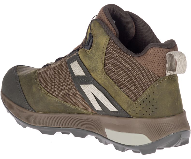 Dark Olive Merrell Zion Boa Mid GORE -TEX® Men's Hiking Shoes Canada | 41232M-2HD