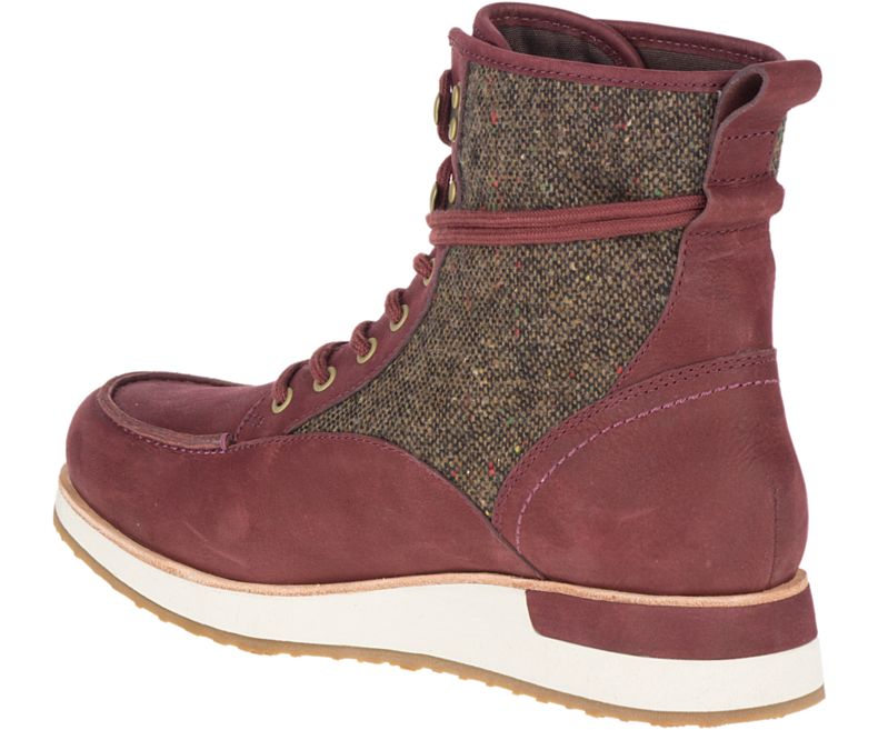 Dark Red / Olive Merrell Roam Mid Women's Boots Canada | 40977W-1BD