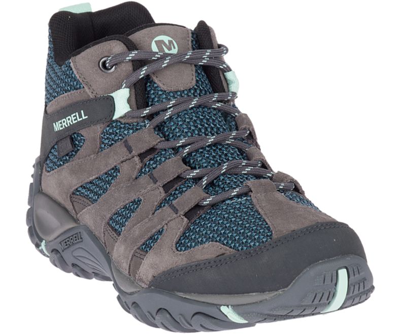 Deep Grey Merrell Alverstone Mid Waterproof Women's Hiking Shoes Canada | 35663W-1HD