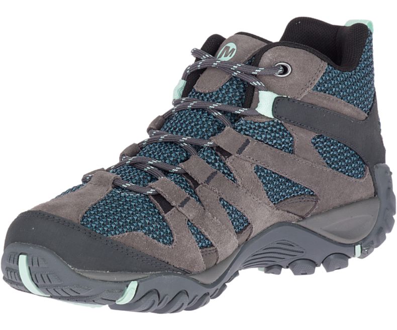 Deep Grey Merrell Alverstone Mid Waterproof Women's Hiking Shoes Canada | 35663W-1HD