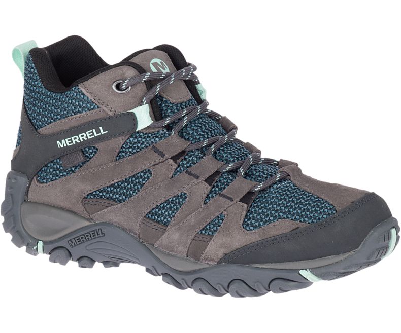 Deep Grey Merrell Alverstone Mid Waterproof Women\'s Hiking Shoes Canada | 35663W-1HD