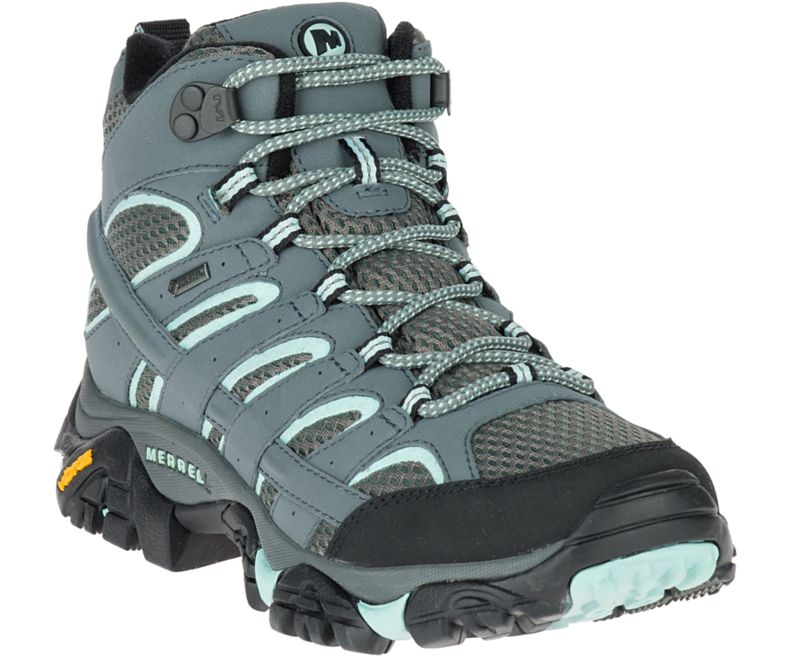 Green Merrell Moab 2 Mid GORE -TEX® Wide Width Women's Hiking Shoes Canada | 27875W-1HG