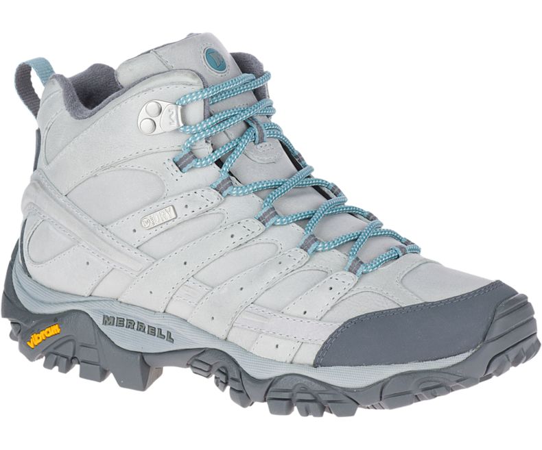 Light Grey Merrell Moab 2 Prime Mid Waterproof Women\'s Hiking Shoes Canada | 40777W-1HL