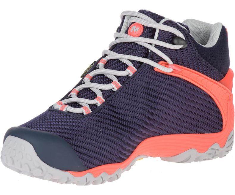 Navy / Pink Merrell Chameleon 7 Storm Mid GORE -TEX® Women's Hiking Shoes Canada | 36279W-1HN