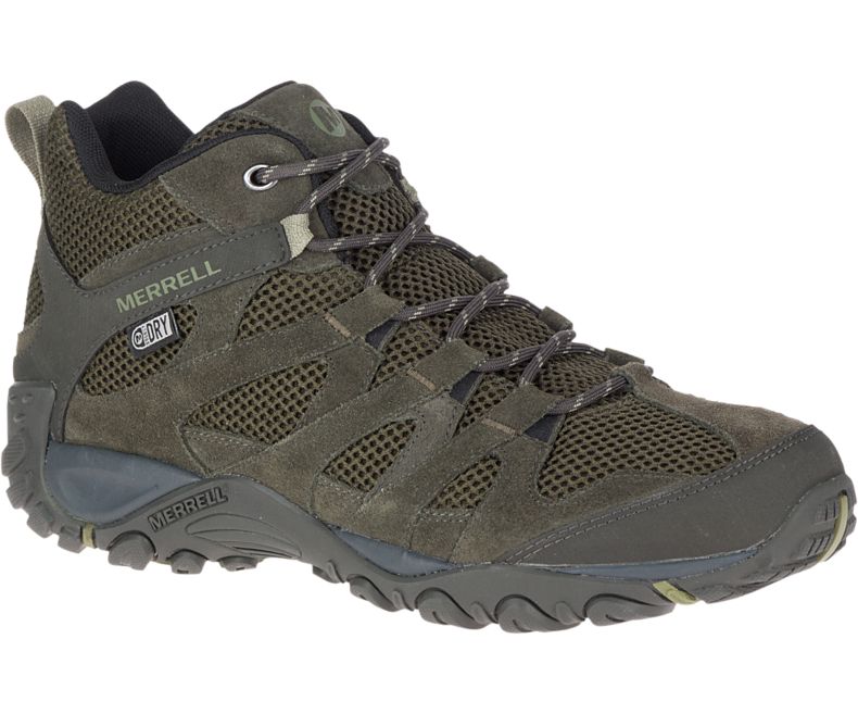 Olive Merrell Alverstone Mid Waterproof Men\'s Walking Shoes Canada | 35661M-2WO