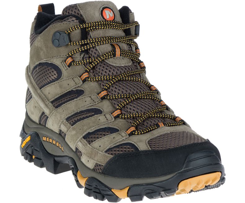 Olive Merrell Moab 2 Mid Ventilator Men's Hiking Shoes Canada | 27935M-2HO