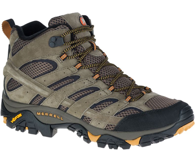 Olive Merrell Moab 2 Mid Ventilator Men\'s Hiking Shoes Canada | 27935M-2HO