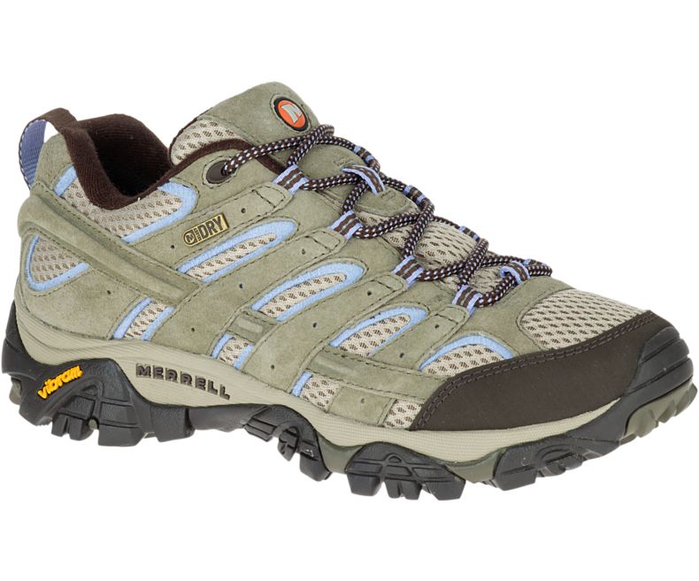 Olive Merrell Moab 2 Waterproof Wide Width Women\'s Hiking Shoes Canada | 27946W-1HO