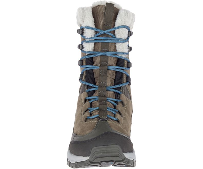 Olive Merrell Thermo Rhea Mid Waterproof Women's Hiking Shoes Canada | 41497W-1HO