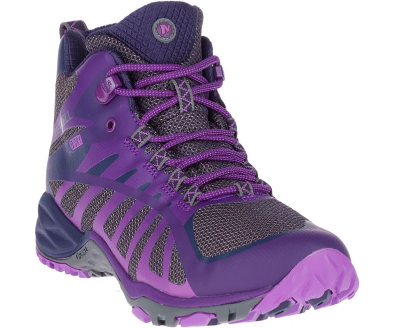 Purple Merrell Siren Edge Q2 Mid Waterproof Women's Hiking Shoes Canada | 34609W-1HP