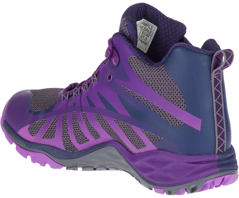 Purple Merrell Siren Edge Q2 Mid Waterproof Women's Hiking Shoes Canada | 34609W-1HP