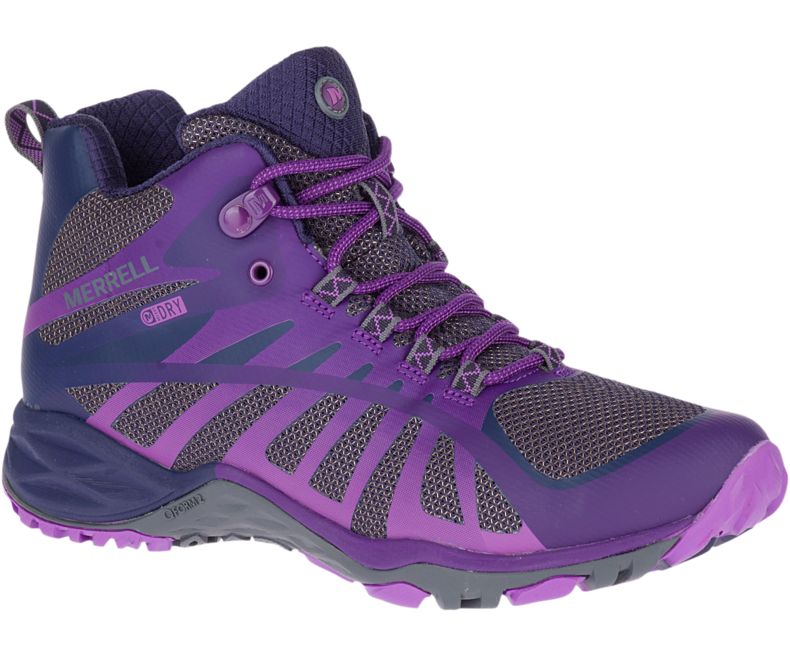 Purple Merrell Siren Edge Q2 Mid Waterproof Women\'s Hiking Shoes Canada | 34609W-1HP