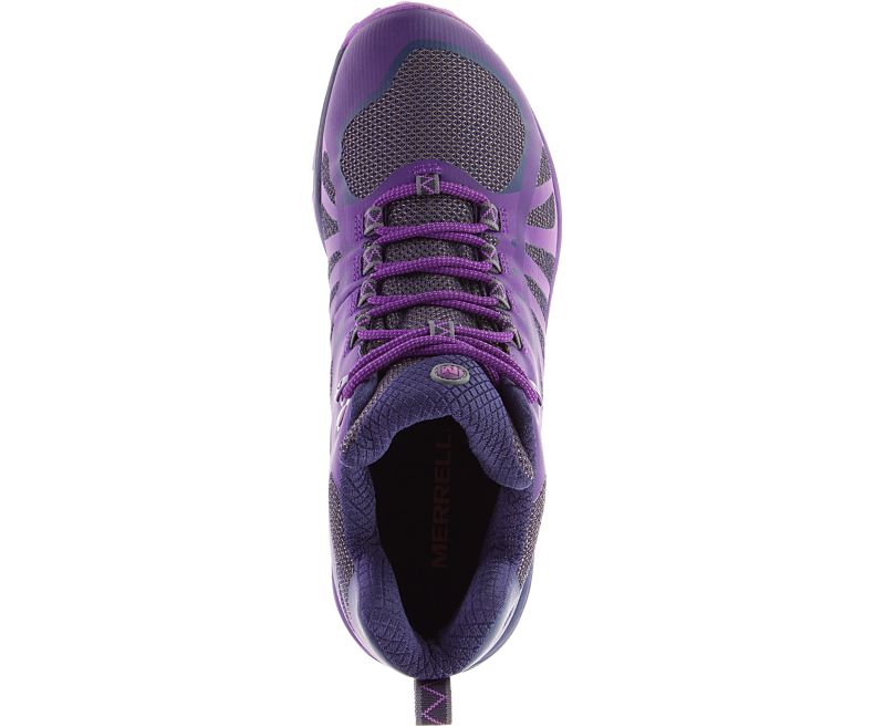 Purple Merrell Siren Edge Q2 Mid Waterproof Women's Walking Shoes Canada | 34609W-1WP