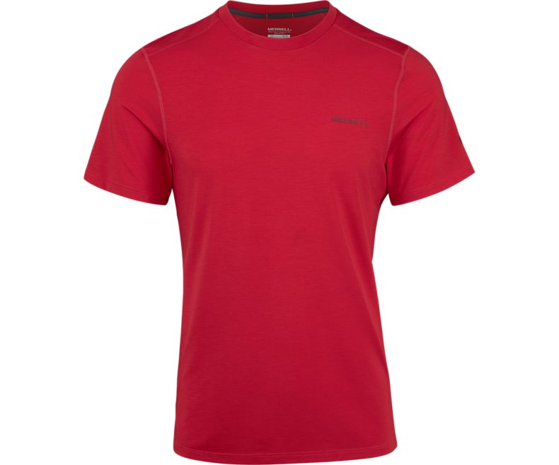 Red Merrell Tencel® Short Sleeve Tee with drirelease® Fabric Men\'s Short Sleeve Shirts Canada | 32858M-2SR