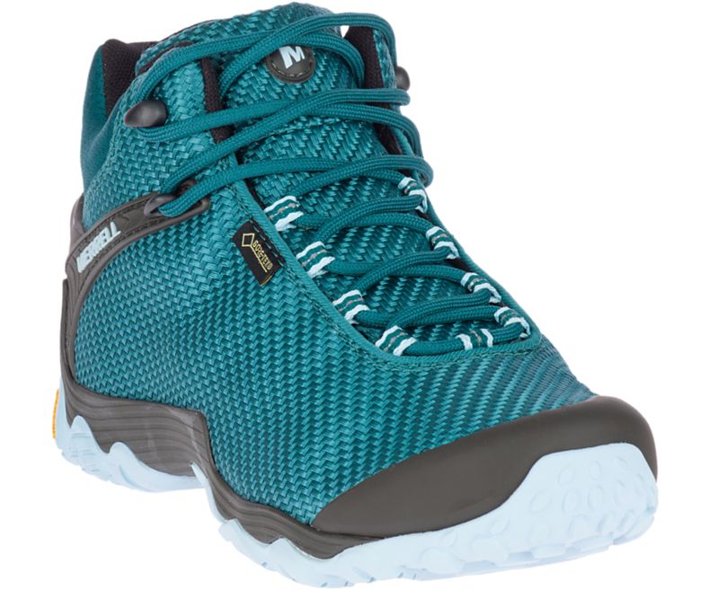 Turquoise Merrell Chameleon 7 Storm Mid GORE -TEX® Women's Hiking Shoes Canada | 36279W-1HT