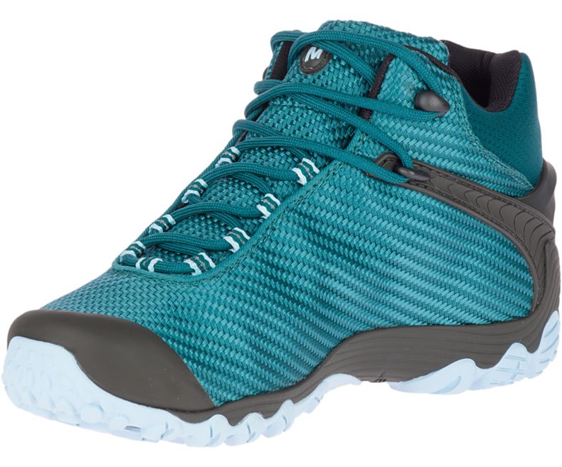 Turquoise Merrell Chameleon 7 Storm Mid GORE -TEX® Women's Hiking Shoes Canada | 36279W-1HT