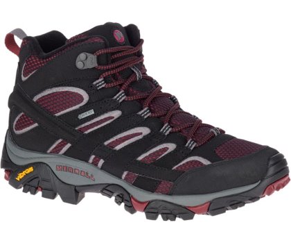 Black / Dark Red Merrell Moab 2 Mid GORE -TEX® Men's Hiking Shoes Canada | 27835M-2HB