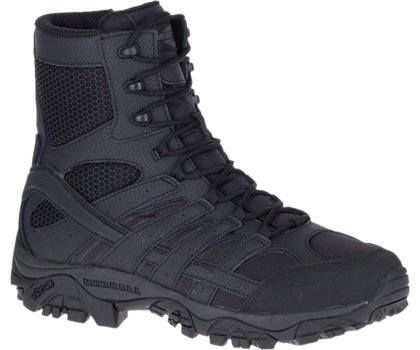 Black Merrell Moab 2 8" Tactical Boot Wide Width Men's Work Boots Canada | 34544M-2WB