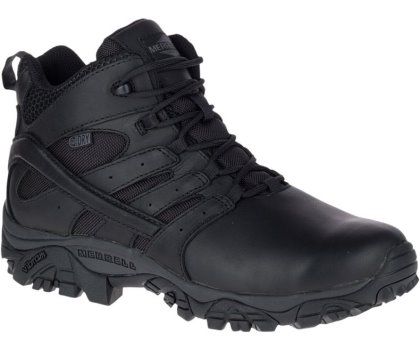 Black Merrell Moab 2 Mid Tactical Response Waterproof Boot Men's Work Boots Canada | 31168M-2WB