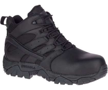 Black Merrell Moab 2 Mid Tactical Response Waterproof Comp Toe Work Boot Men's Work Boots Canada | 40846M-2WB