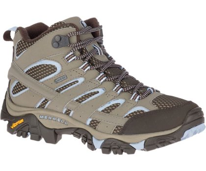 Brown / Light Blue Merrell Moab 2 Mid GORE -TEX® Women's Hiking Shoes Canada | 27874W-1HB