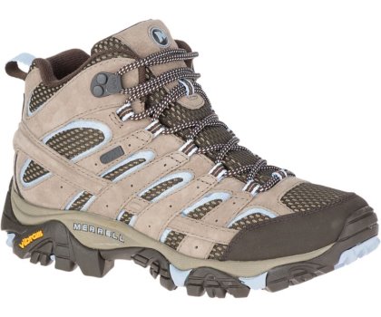 Brown / Light Blue Merrell Moab 2 Mid Waterproof Women's Hiking Shoes Canada | 27933W-1HB