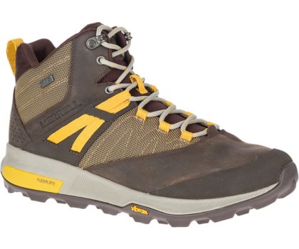 Brown Merrell Zion Mid Waterproof Men's Hiking Shoes Canada | 40759M-2HC