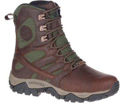 Dark Brown Merrell Moab Duluth 8" Waterproof SR Work Boot Men's Work Boots Canada | 41717M-2WD