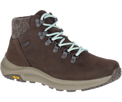 Dark Brown Merrell Ontario Mid Waterproof Women's Hiking Shoes Canada | 35912W-1HD