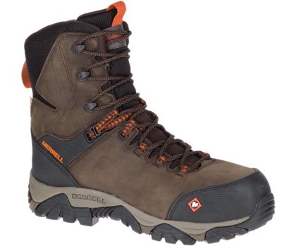 Dark Brown Merrell Phaserbound 8" Thermo Waterproof Comp Toe Work Boot Men's Work Boots Canada | 33458M-2WD