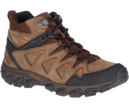 Dark Brown Merrell Pulsate 2 Mid Leather Waterproof Wide Width Men's Hiking Shoes Canada | 36109M-2HD