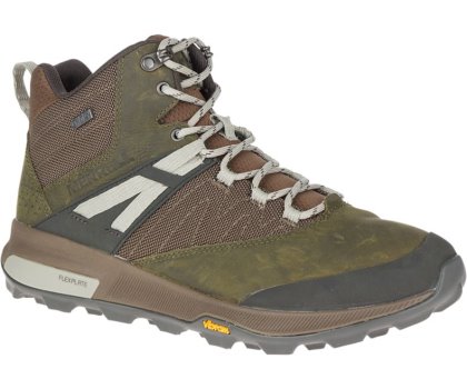 Dark Olive Merrell Zion Mid Waterproof Men's Hiking Shoes Canada | 40759M-2HD