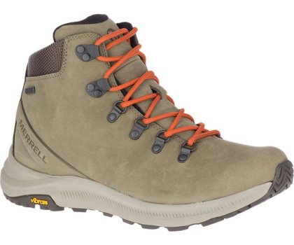 Olive Merrell Ontario Mid Waterproof Men's Hiking Shoes Canada | 35911M-2HO