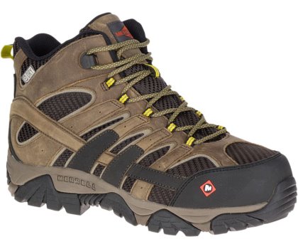 Olive / Yellow Merrell Moab 2 Vent Mid Waterproof Comp Toe Work Boot Men's Work Boots Canada | 29081M-2WO