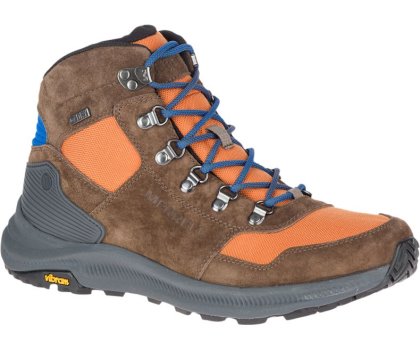 Orange Merrell Ontario 85 Mid Waterproof Men's Hiking Shoes Canada | 39219M-2HO